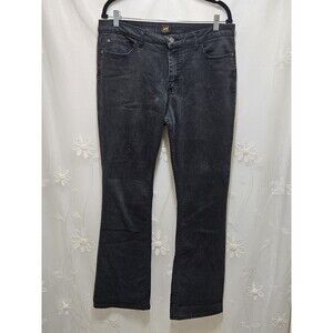 Lee Womens Size 14M Black Jeans Solid Traditional Staple Plain Classic Essential